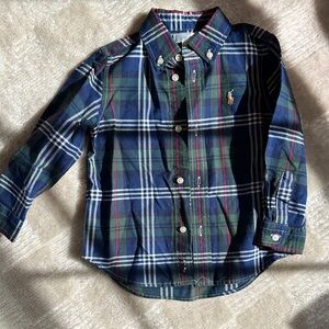 Ralph Lauren Kids Plaid Shirt - Navy and Forest Green